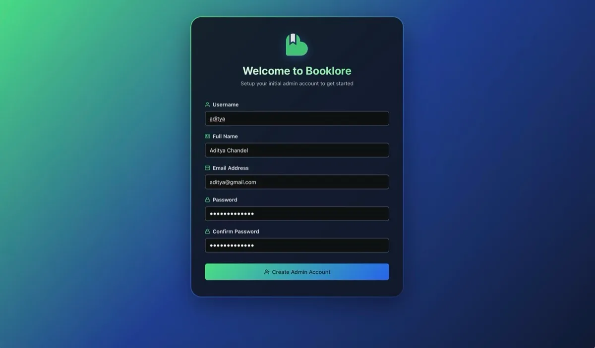 Admin User Setup