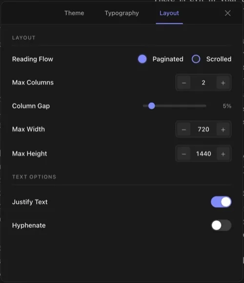 Layout Settings