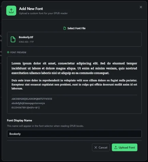 Font Selected