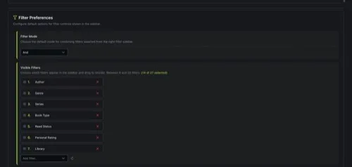 Filter Preferences