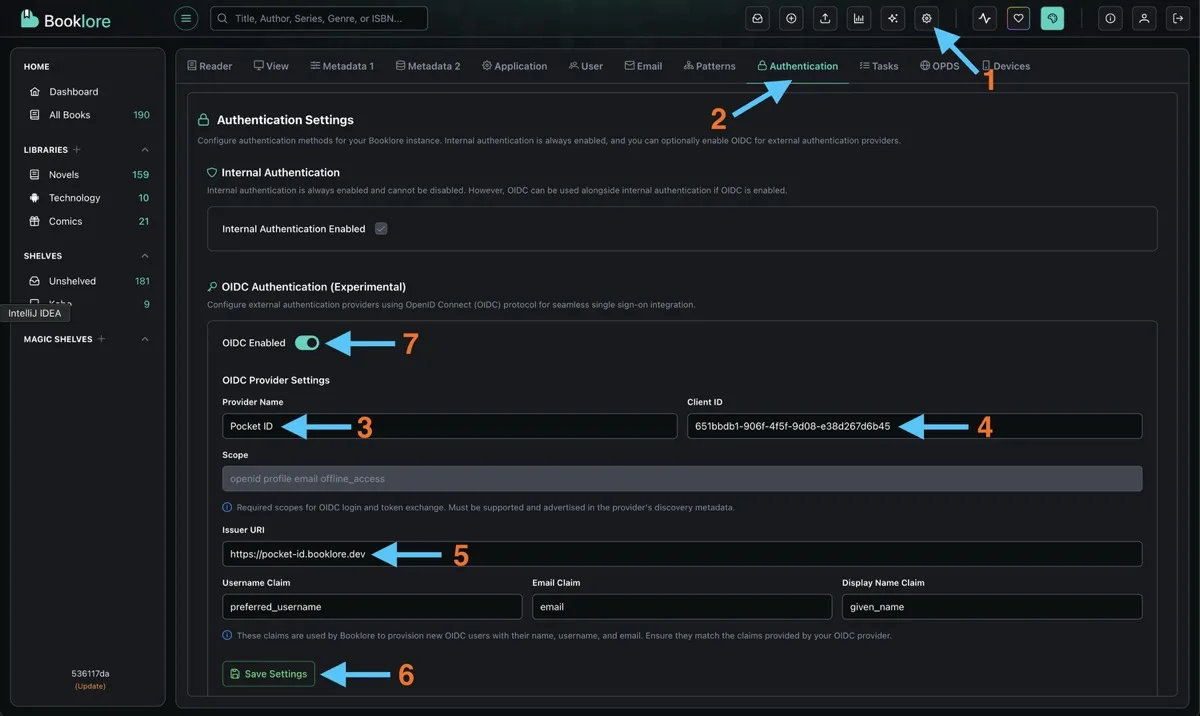 Grimmory OIDC Settings