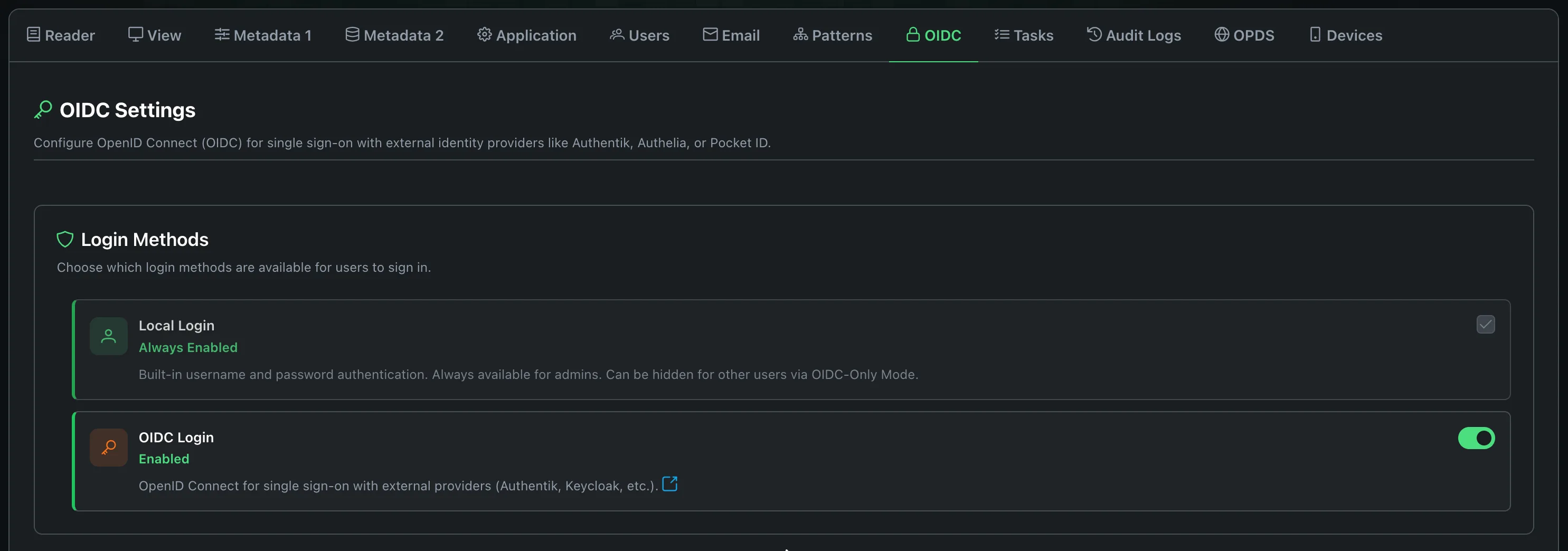 Login Methods