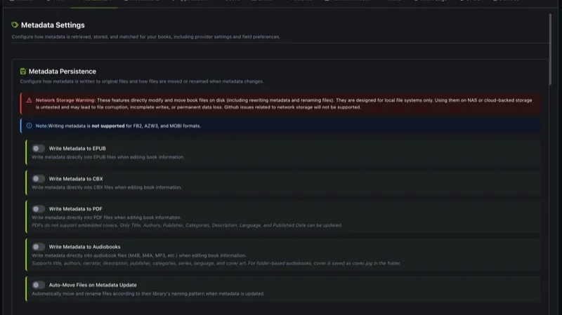 Metadata Persistence