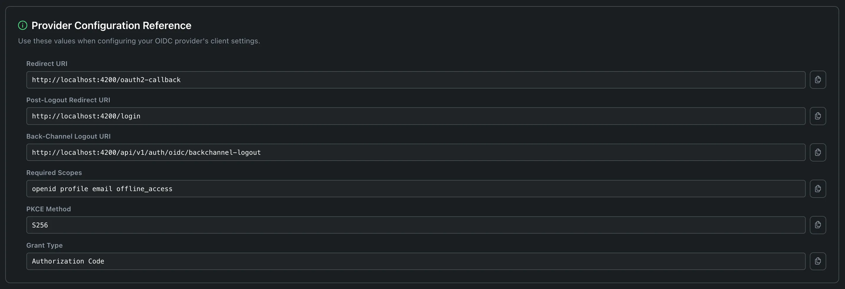 Provider Configuration Reference