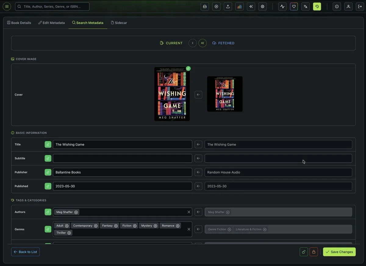Search Metadata Comparison