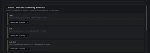 Sidebar Sorting Preferences