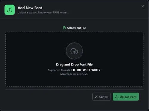 Font Upload Dialog